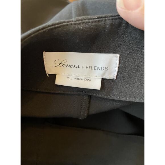 Lovers & Friends NWOT Size M Black Wide Leg Trouser Pants Hidden Snap Outseam - Picture 5 of 8
